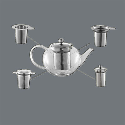 Un buen precio. Tetera de vidrio con infusor de acero inoxidable grabado con micro agujeros de 0,3 mm para un flujo óptimo de té en línea