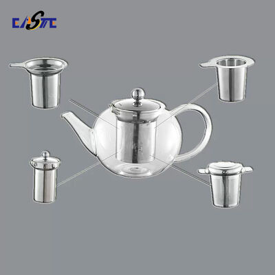 Un buen precio. Infusores de té grabados en metal y teteras de vidrio con micro agujeros para una remoción óptima en línea